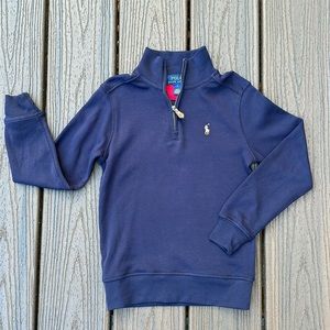 EUC Boys Polo Ralph Lauren Long Sleeve Quarter Zip Pullover Navy Shirt size 5